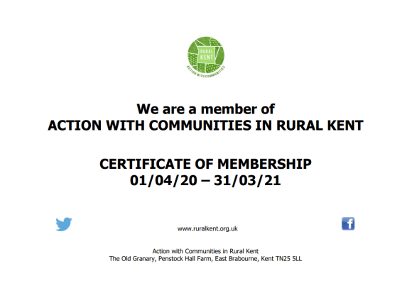 Certificate of Membership of Rural Kent