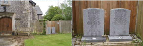 Picture of the Memorial Plaques with the Names of the Fallen of the Village